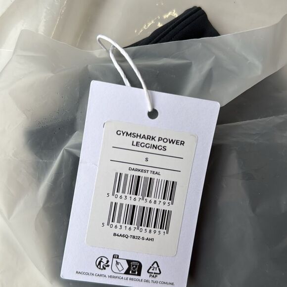 Gymshark GS Power Leggings - Size Small Darkest Teal New With Tags - Picture 7 of 8